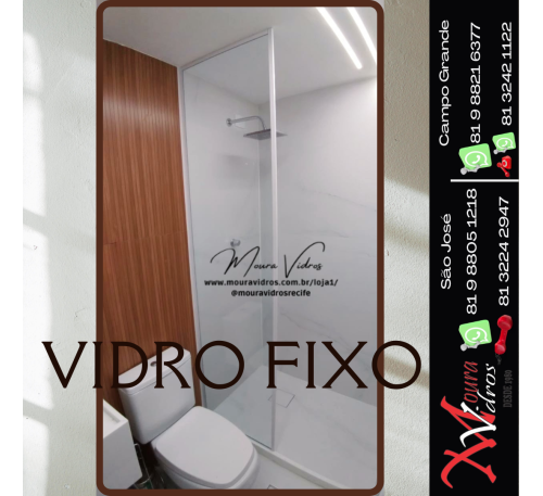 BOX DE VIDRO FIXO ATÉ O TETO